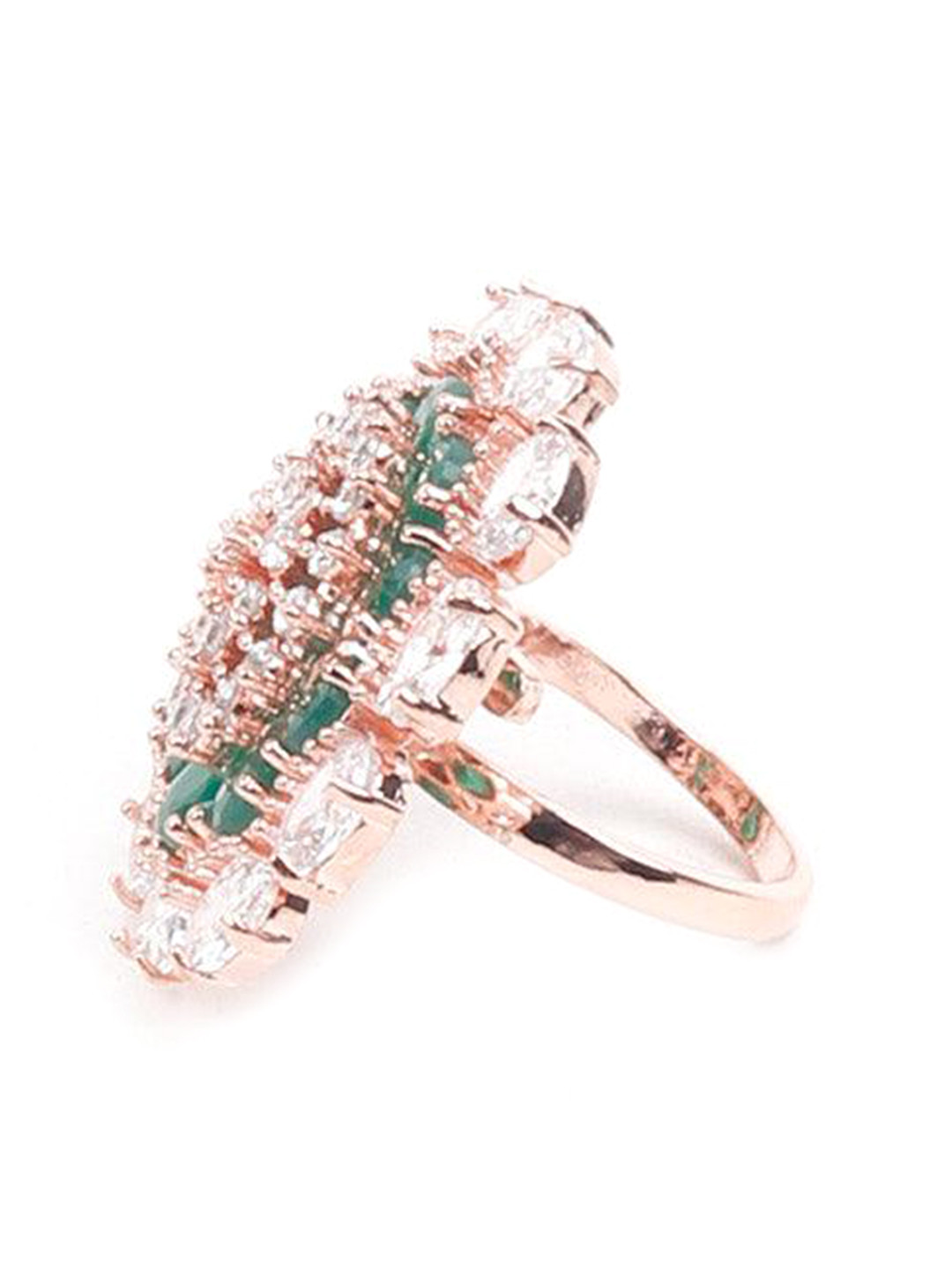 

ODETTE Gold-Plated Stone-Studded Finger Ring