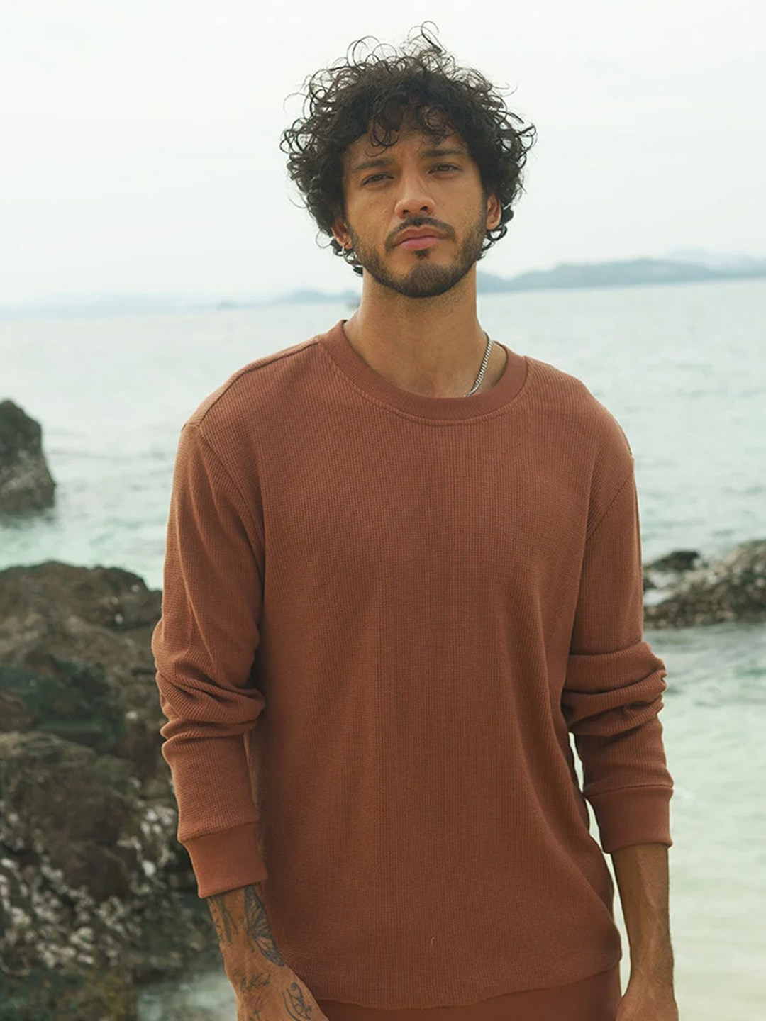 

Bonkers Corner Brown Round Neck Long Sleeve Pullover Sweatshirt