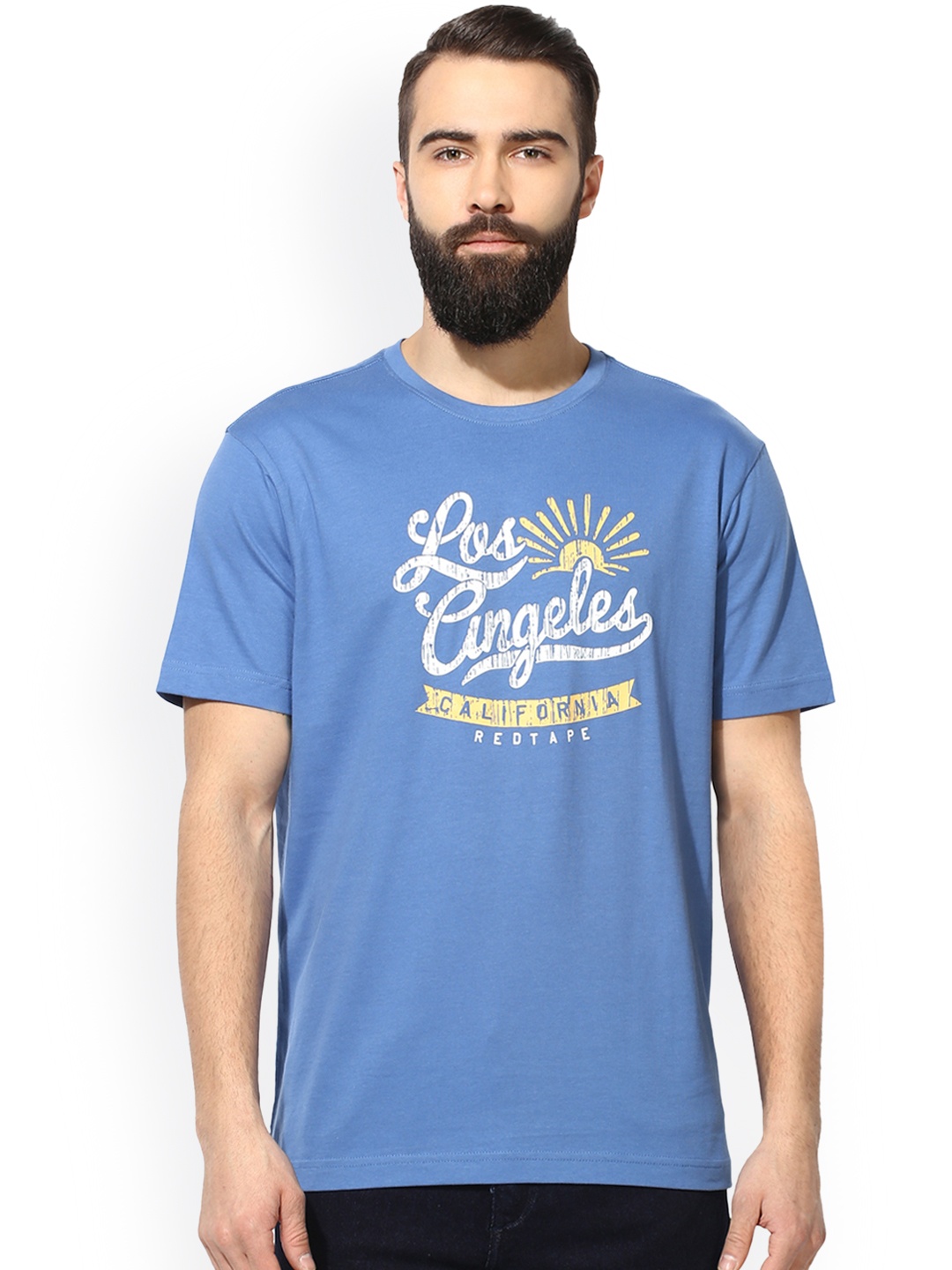 

Red Tape Men Blue Printed Round Neck T-shirt