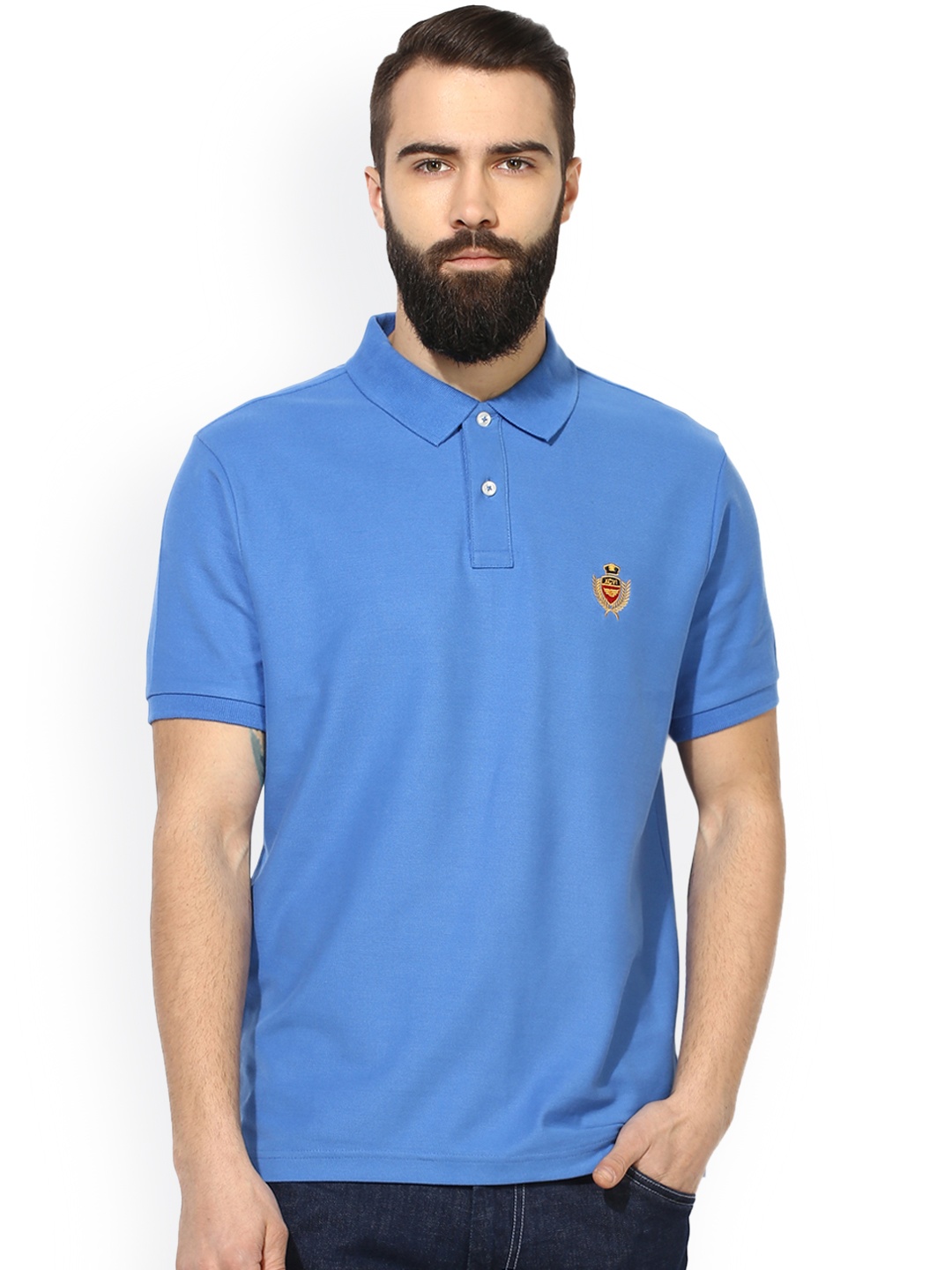 

Red Tape Men Blue Solid Polo Collar T-shirt