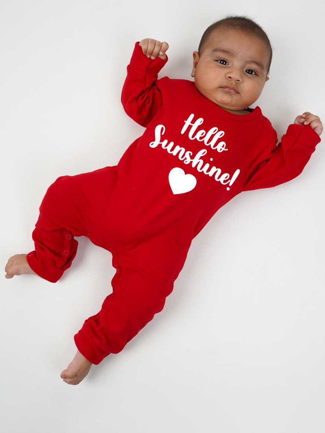 

KNITROOT Infants Hello Sunshine Printed Cotton Bodysuit, Red