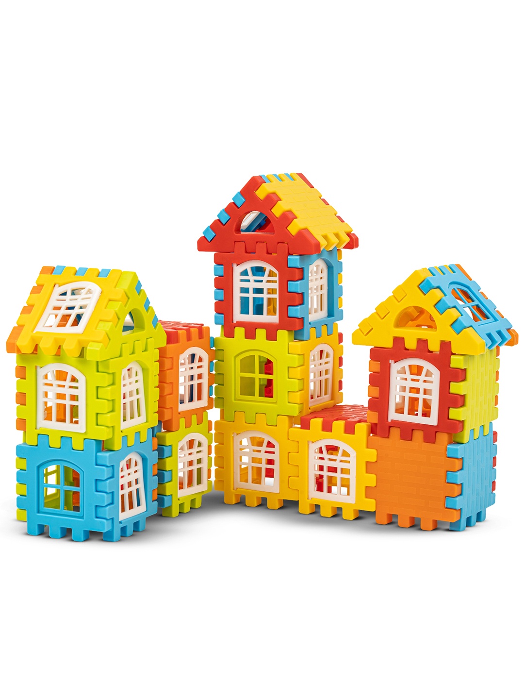 

80 Pcs Plastic DIY Building Blocks House for Kids Toys (Little Architect), Multi