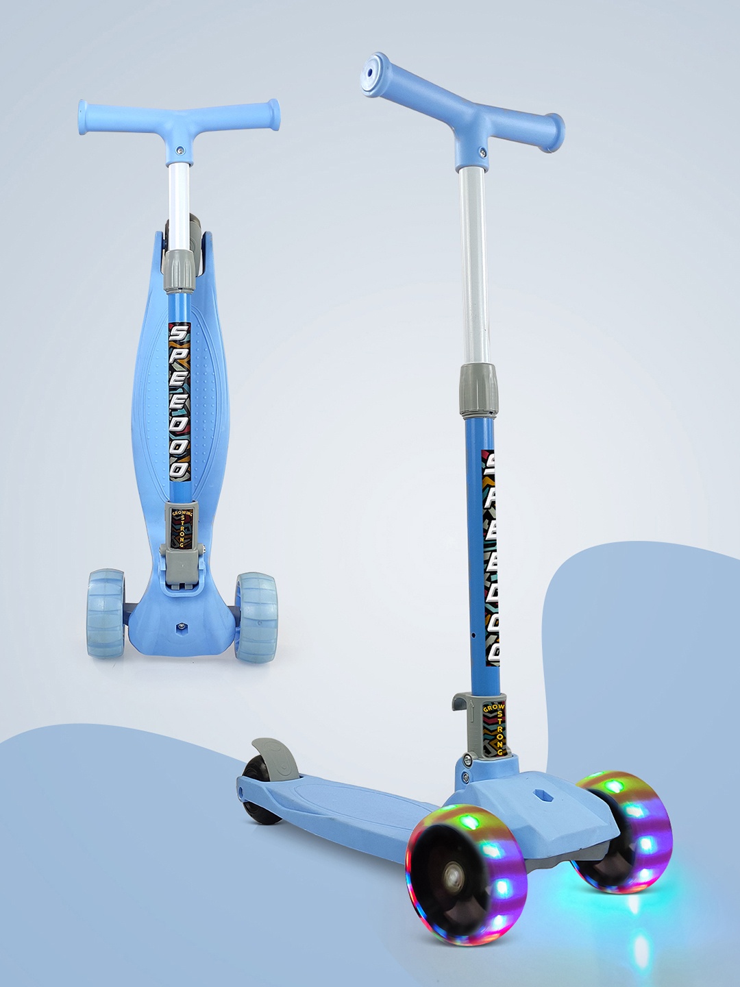 

NHR Kids 3 Level Height Adjustable Foldable 3-Wheel Scooter, Blue