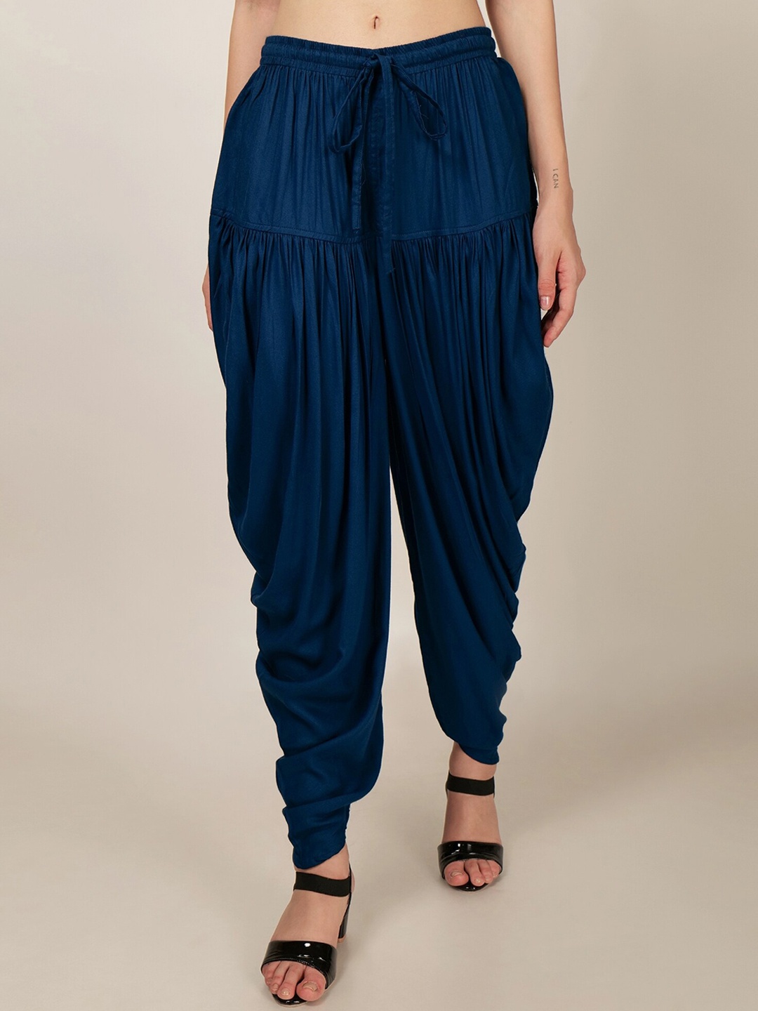 

PATRORNA Women Mid-Rise Relaxed-Fit Dhoti Pant, Blue