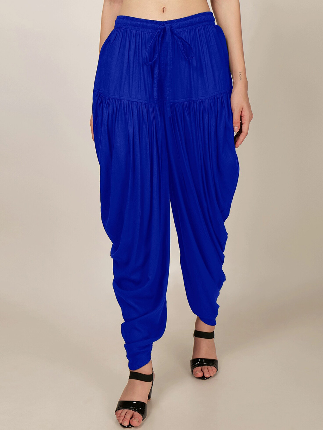 

PATRORNA Women Mid-Rise Relaxed-Fit Dhoti Pant, Blue