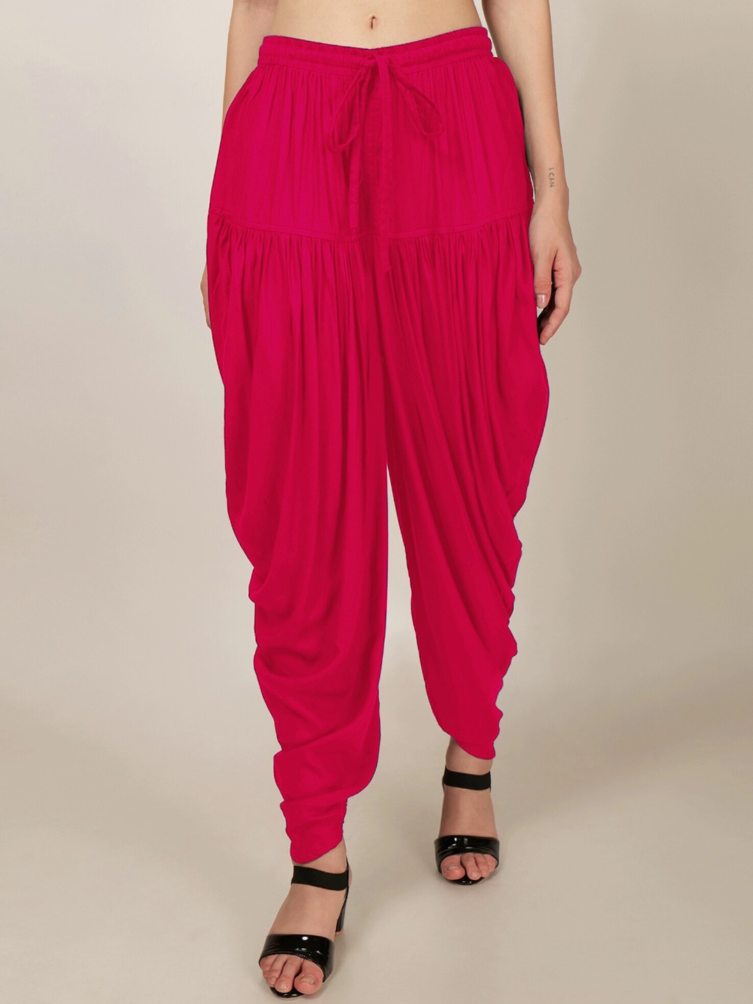 

PATRORNA Women Mid-Rise Relaxed-Fit Dhoti Pant, Pink