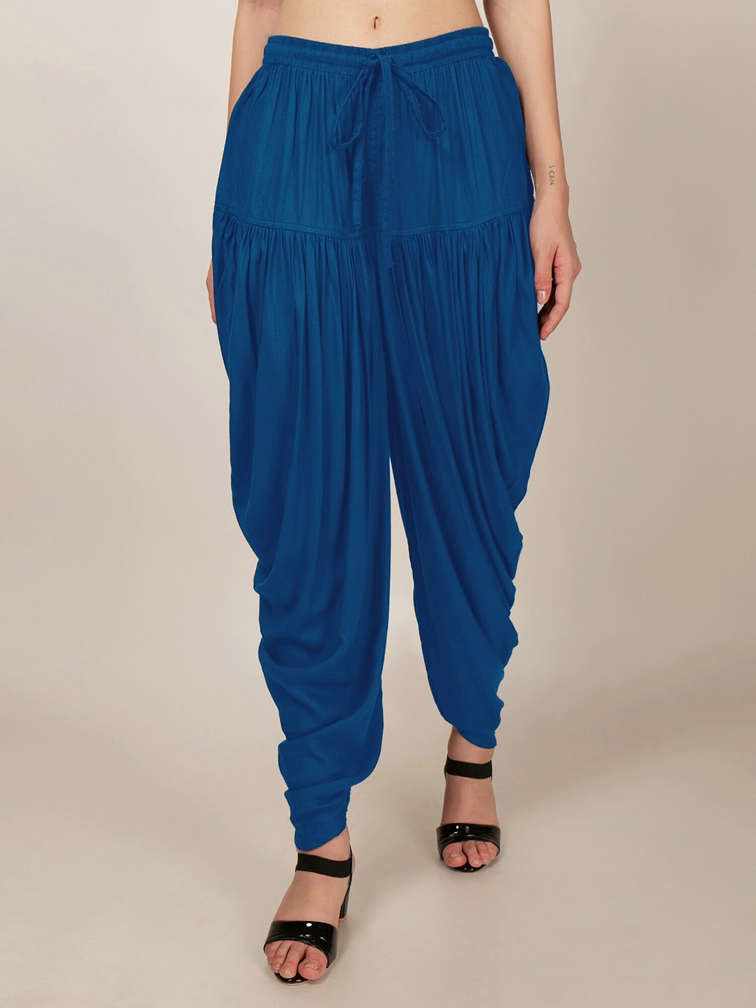 

PATRORNA Women Mid-Rise Relaxed-Fit Dhoti Pant, Blue