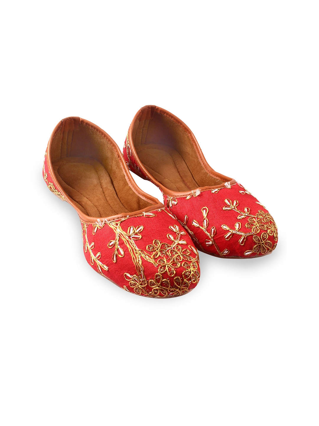 

Apratim Embroidered Ethnic Mojaris, Red