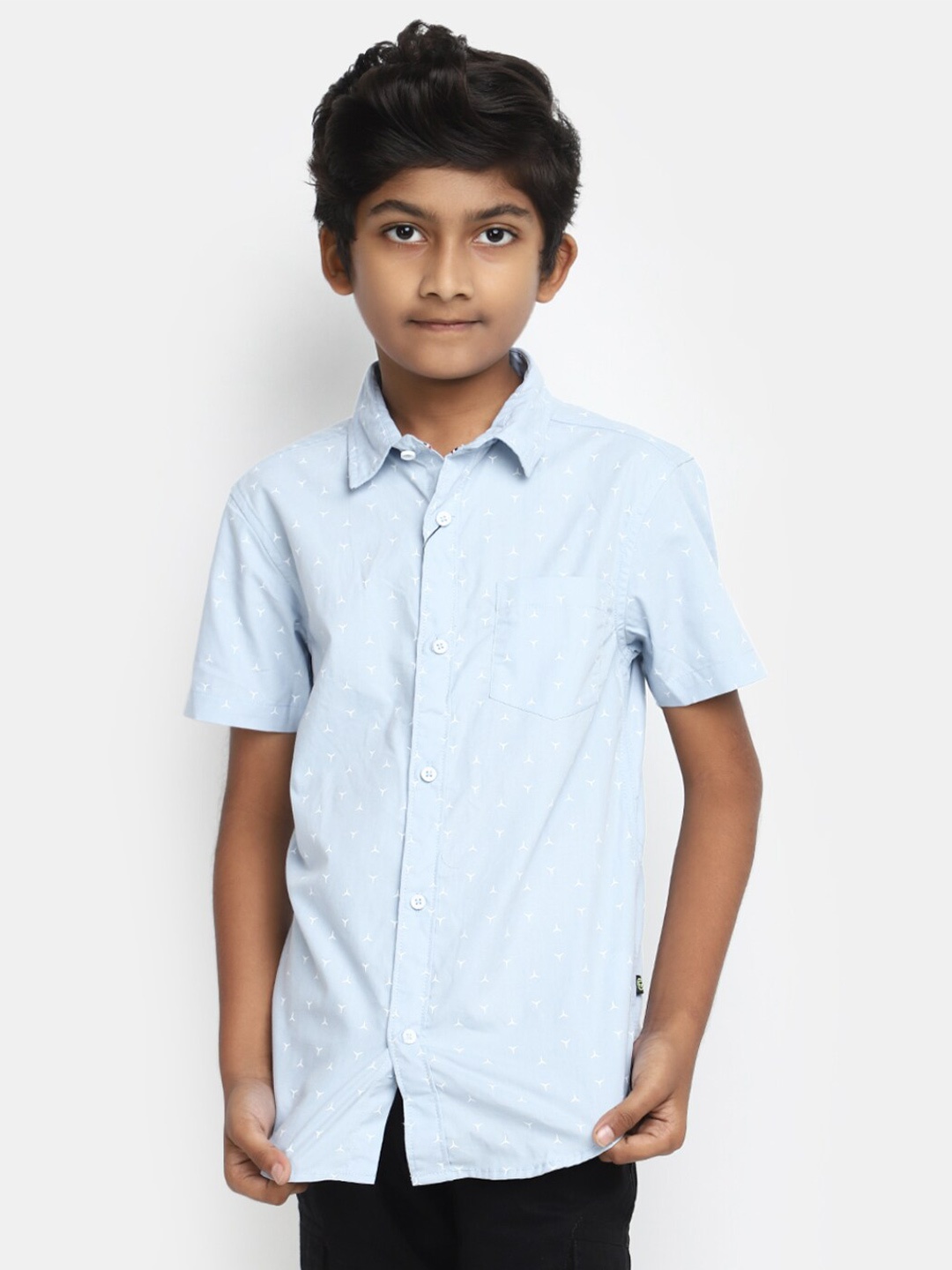 

V-Mart Boys Conversational Printed Casual Shirt, Blue