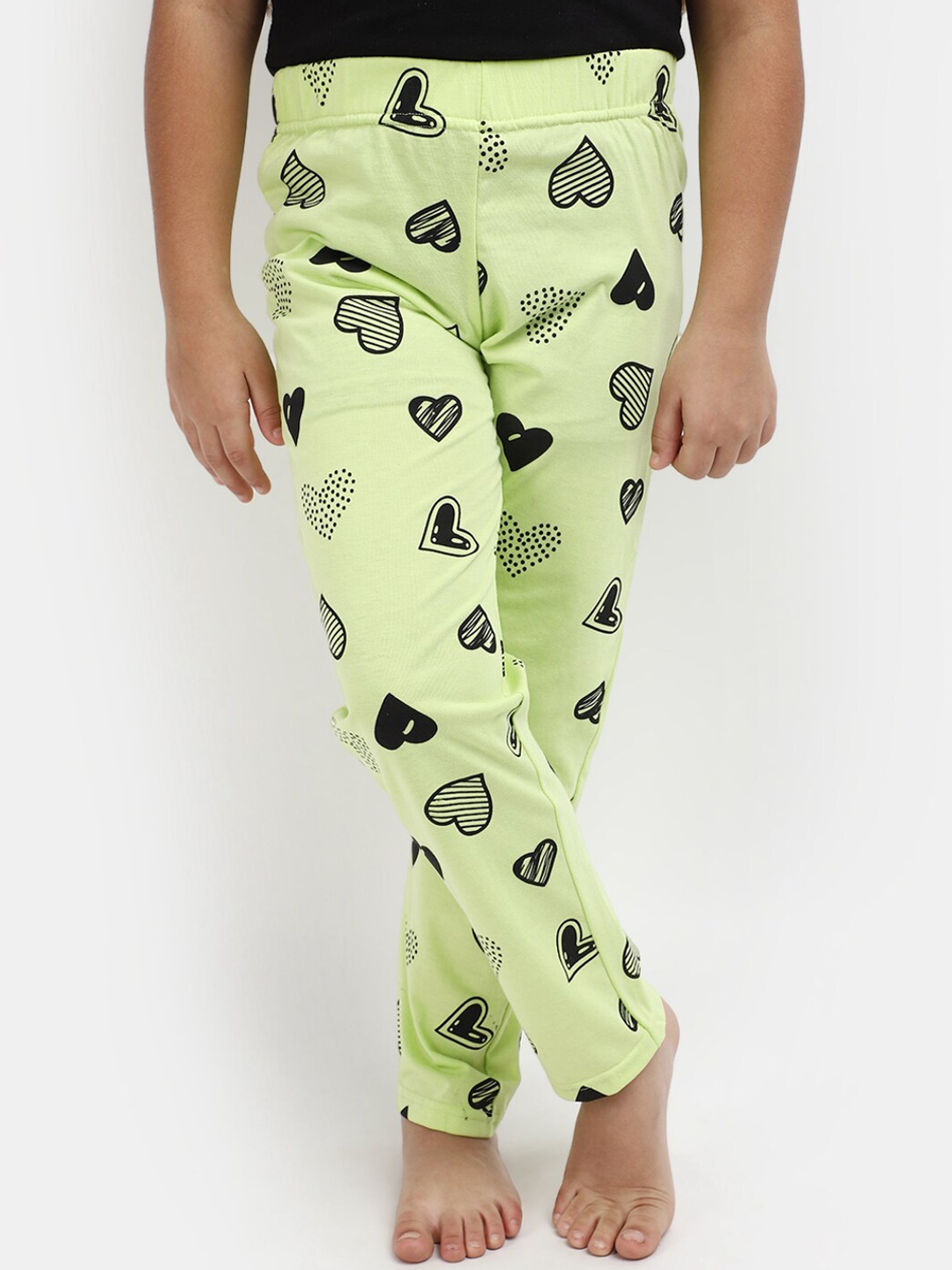 

VMart Girls Printed Cotton Lounge Pants, Green