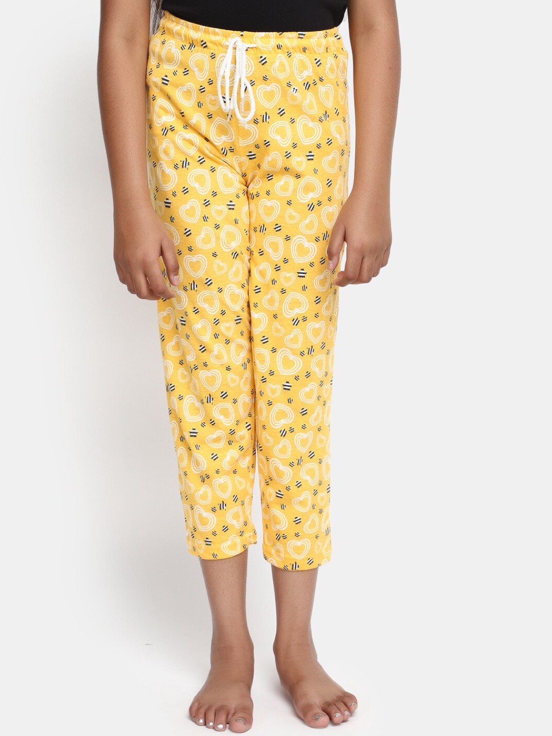 

VMart Girls Printed Cotton Knitted Lounge Pant, Yellow