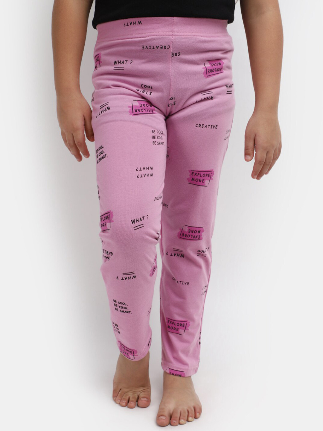 

V-Mart Girls Printed Knitted Lounge Pant, Purple