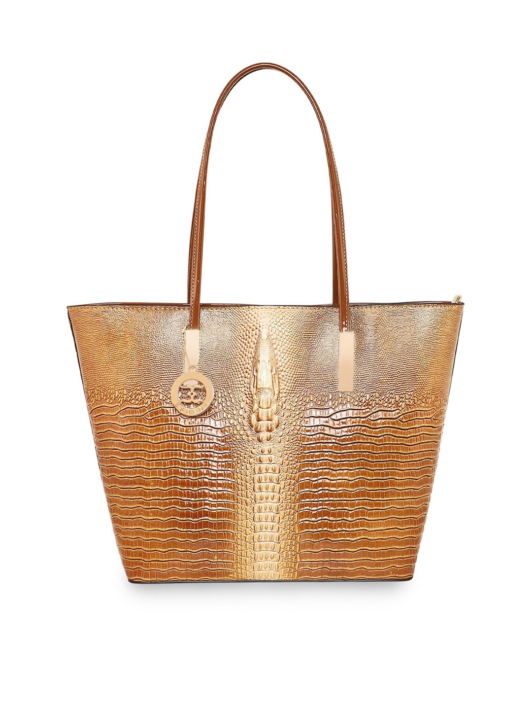 

ESBEDA Textured Oversized Structured Shoulder Bag, Tan