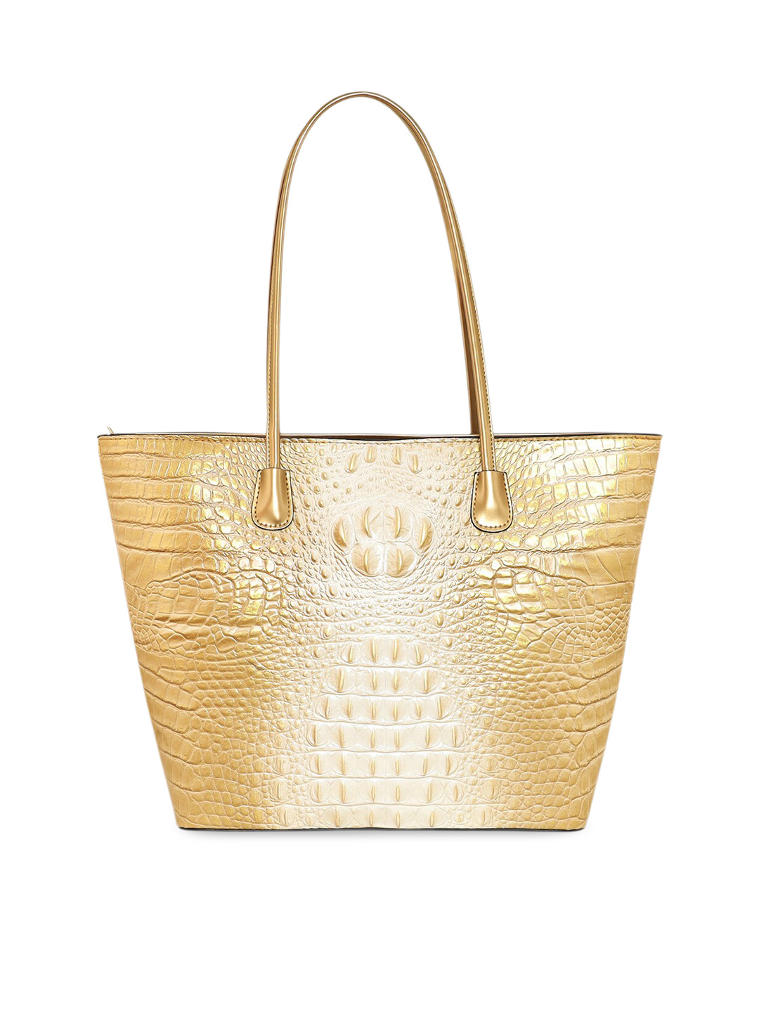 

ESBEDA Textured Oversized Structured Shoulder Bag, Gold