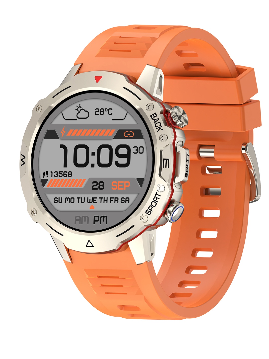 

Fire-Boltt Grenade 1.39'' HD Display With BT Calling Smartwatch, Orange