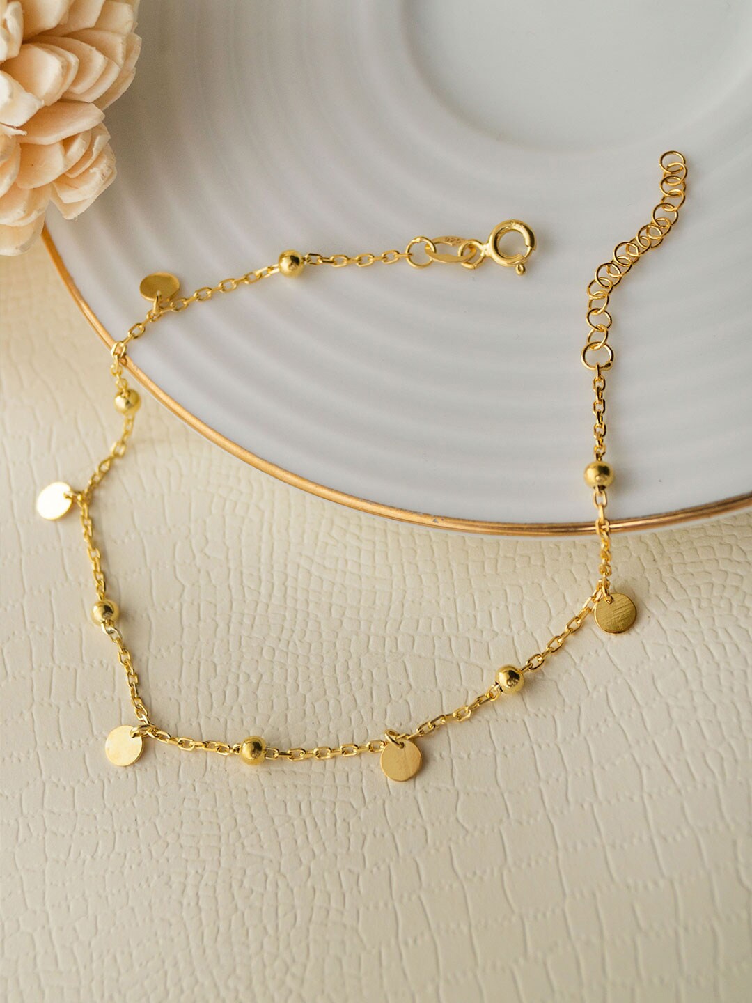 

MANNASH Sterling Silver Gold-Plated Charm Bracelet