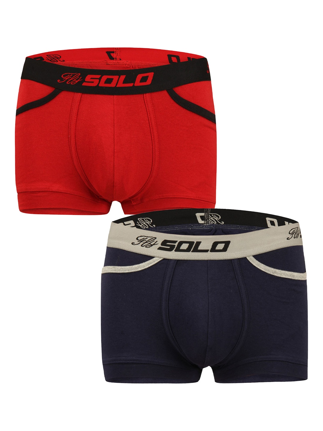 

SOLO Pack Of 2 Grip Short Pocket Trunks Grip-Pocket-2-Navy,Red-75, Navy blue