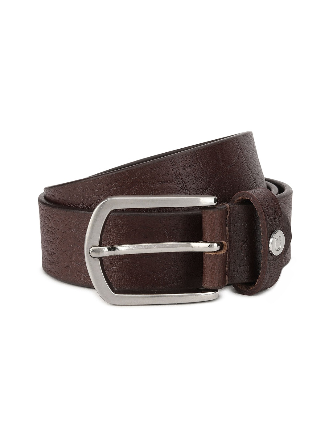 

Urbano Fashion Men Textured Leather Formal Belt, Brown