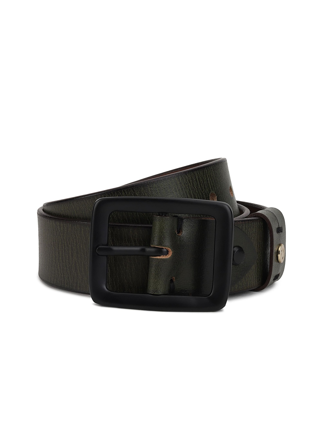 

Urbano Fashion Men Textured Leather Belt, Green