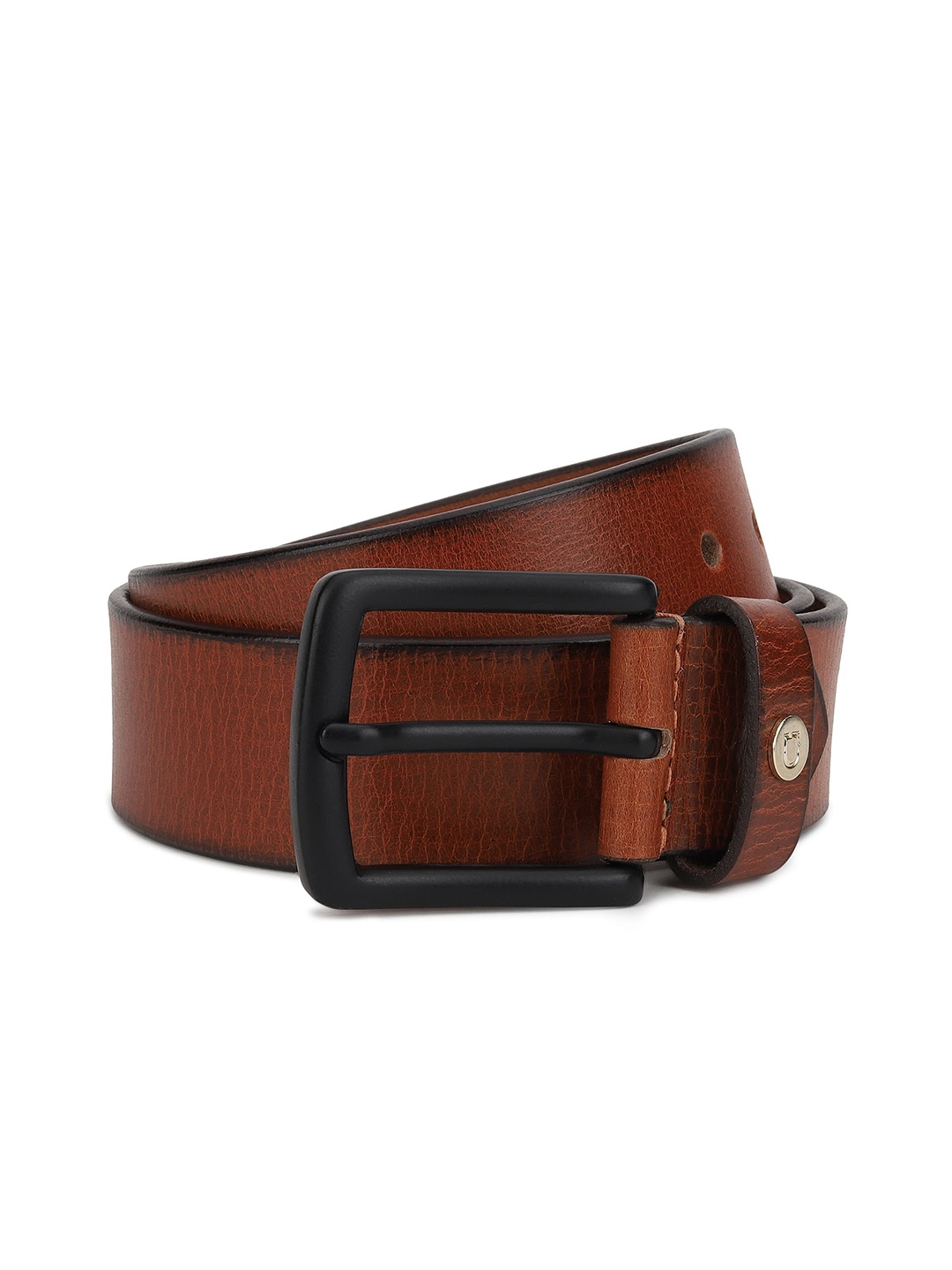 

Urbano Fashion Men Textured Leather Belt, Tan