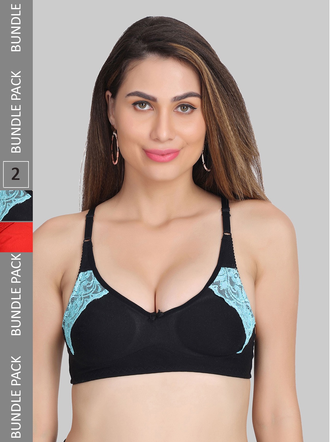 

Innocence Pack of 2 Bra Half Coverage, Black