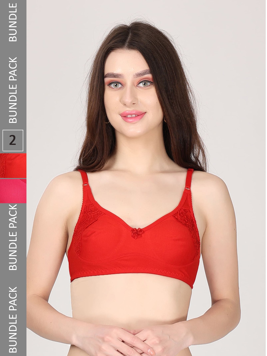 

Innocence Pack of 2 Bra Half Coverage, Red