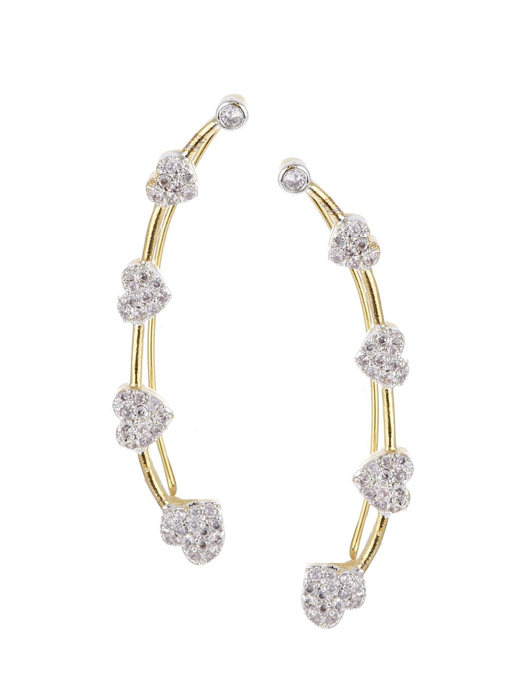 

The Pari Gold-Plated Amercian Diamond Studded Ear Cuff Earrings