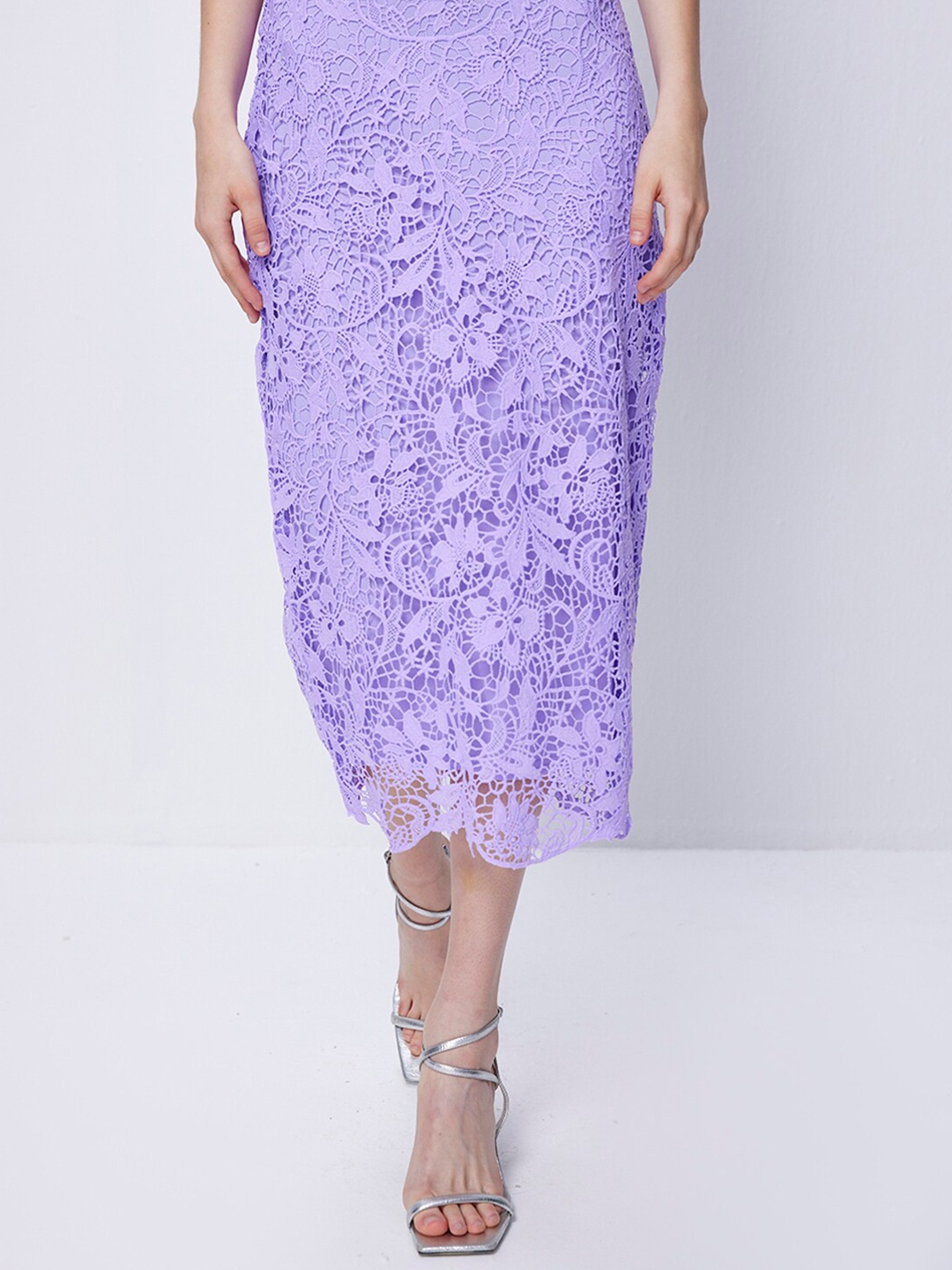 

COVER STORY Self-Design Midi Pencil Skirt, Lavender
