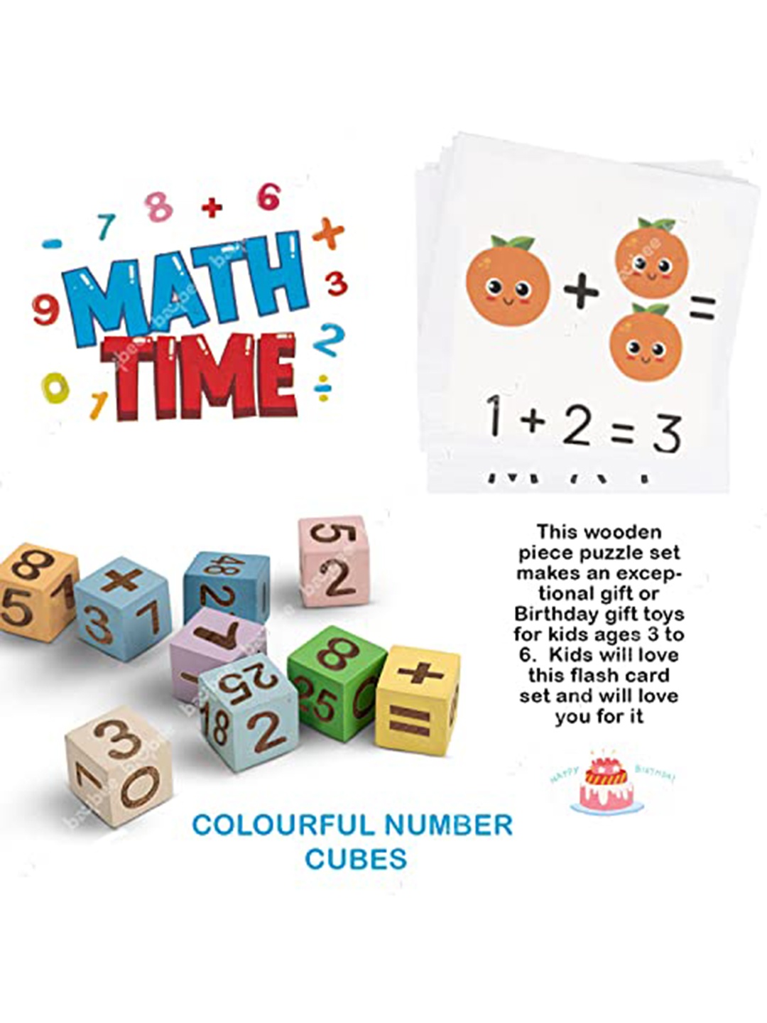 

BAYBEE Kids Number Alphabet Spelling & Reading Words Puzzle with 26 Flash Cards, White