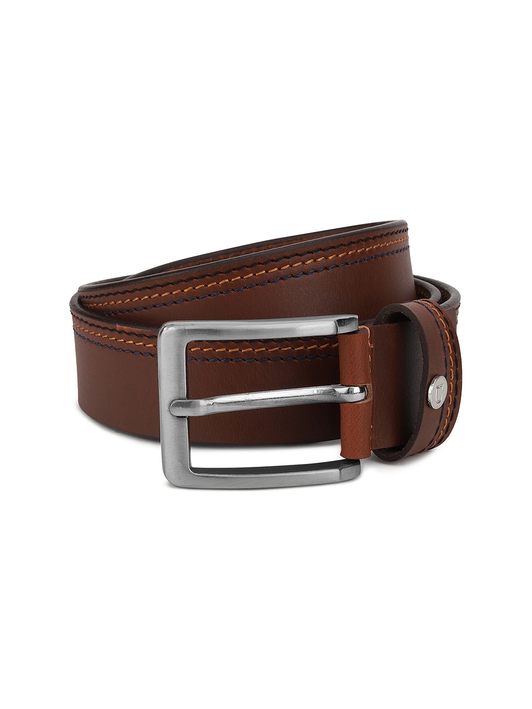 

Urbano Plus Men Textured Wide Leather Belt, Tan