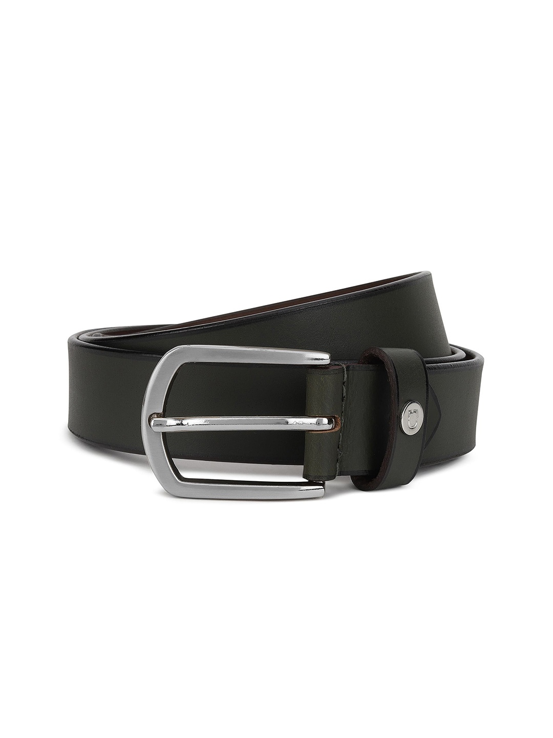 

Urbano Plus Men Leather Formal Belt, Olive