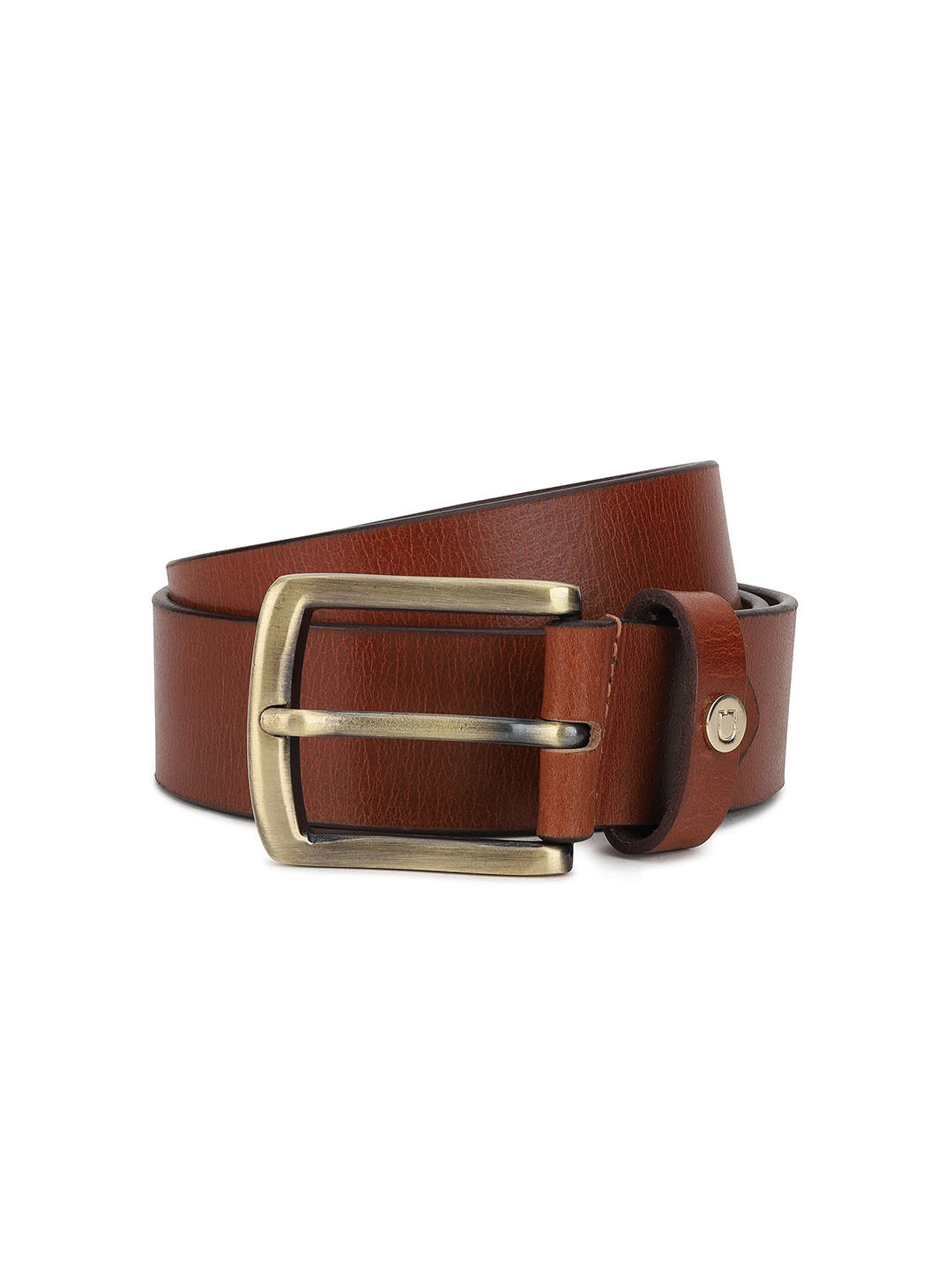 

Urbano Plus Men Textured Wide Leather Belt, Tan