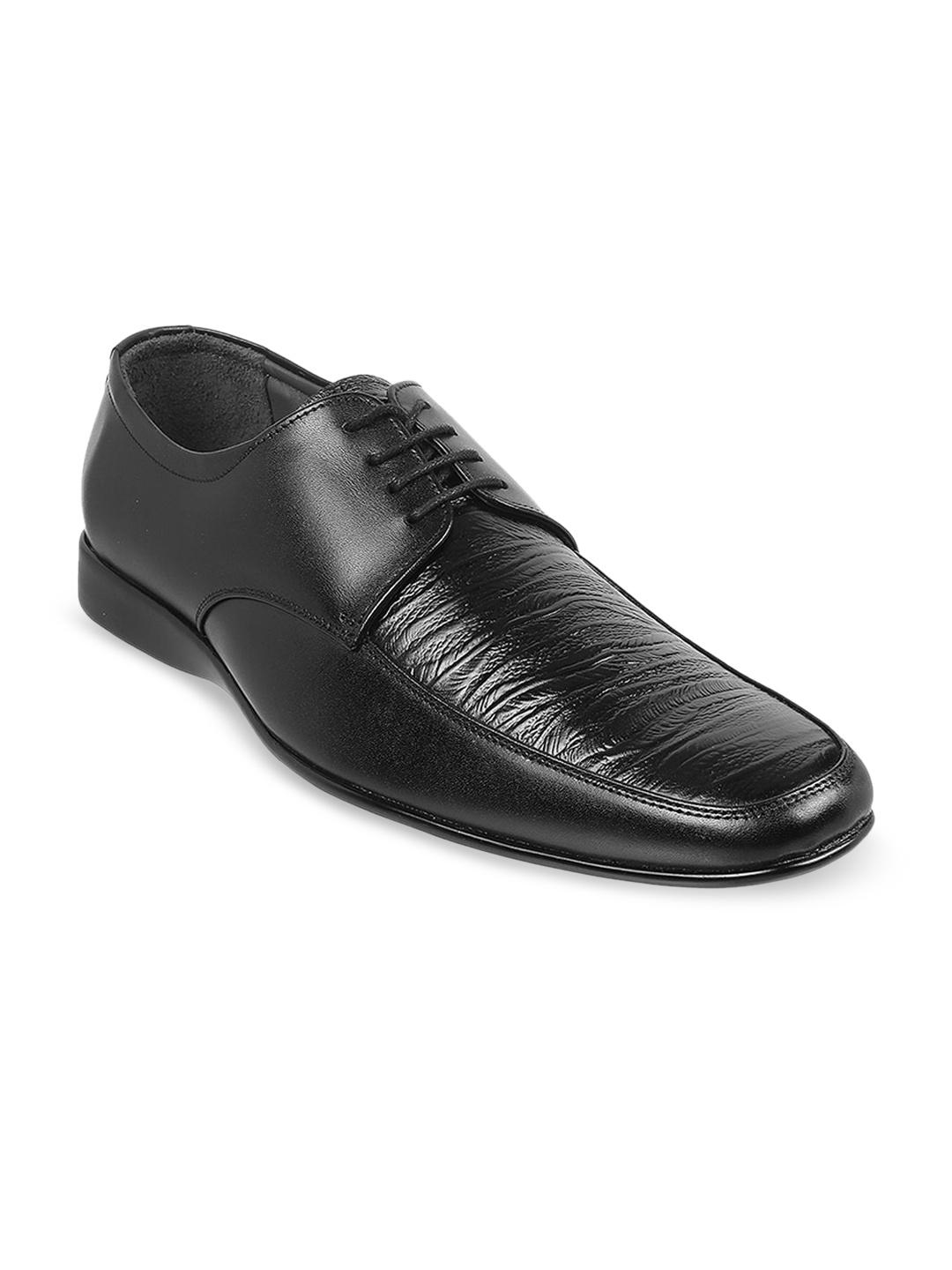 

Metro Men Textured Leather Formal Derbys, Black