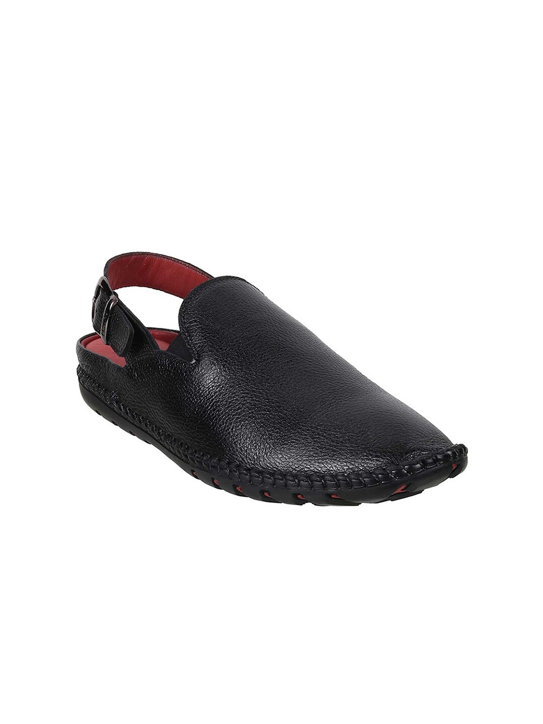 

Metro Leather Shoe-Style Sandals, Black