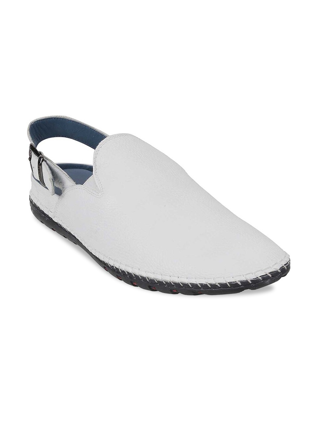 

Metro Leather Shoe-Style Sandals, White
