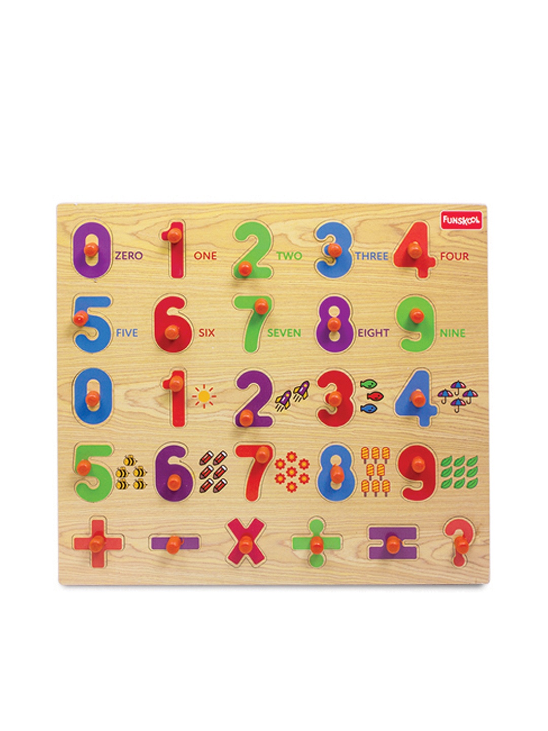 

Funskool Multicoloured Number Wooden Puzzle, Multi