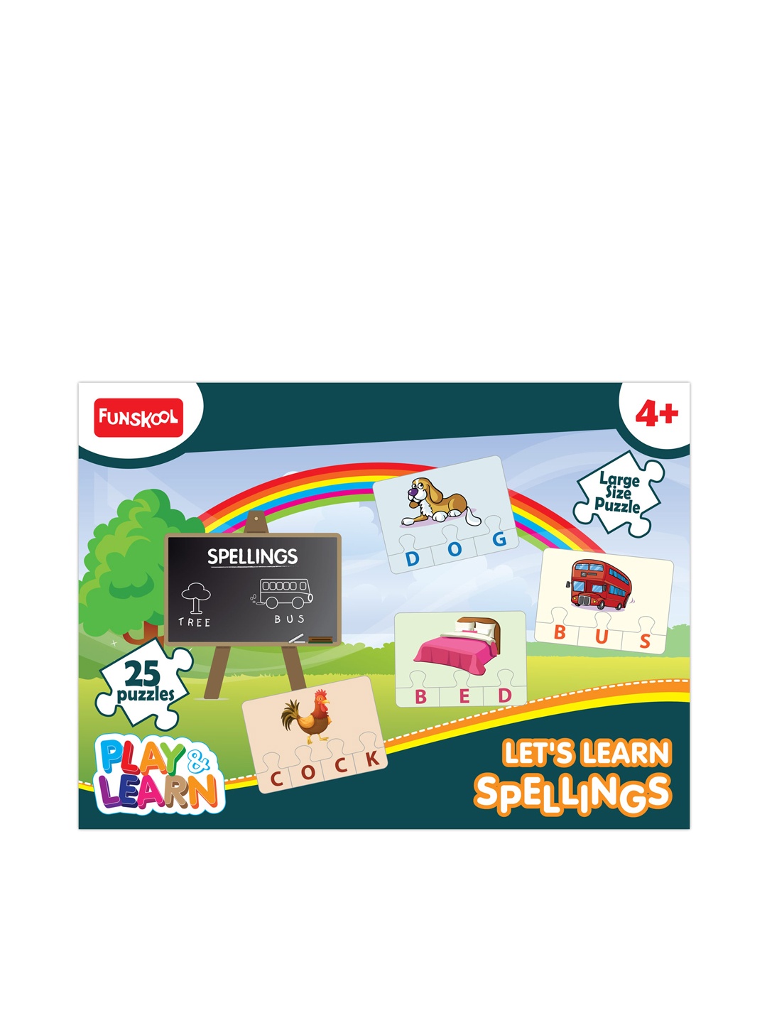 

Funskool Unisex Kids Play & Learn Spellings Puzzle For Ages 4+, Multi