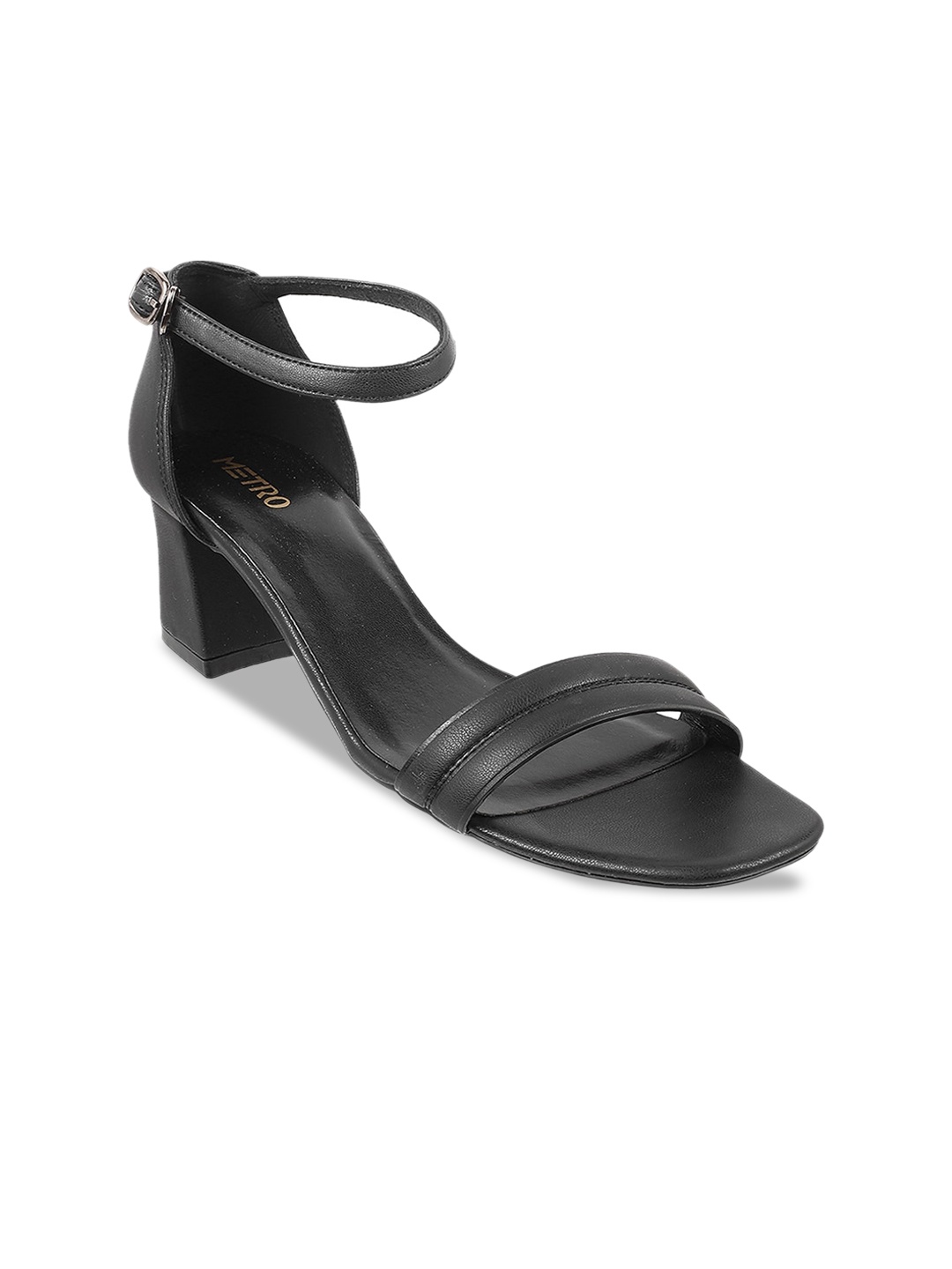 

Metro Open Toe Block Heels, Black