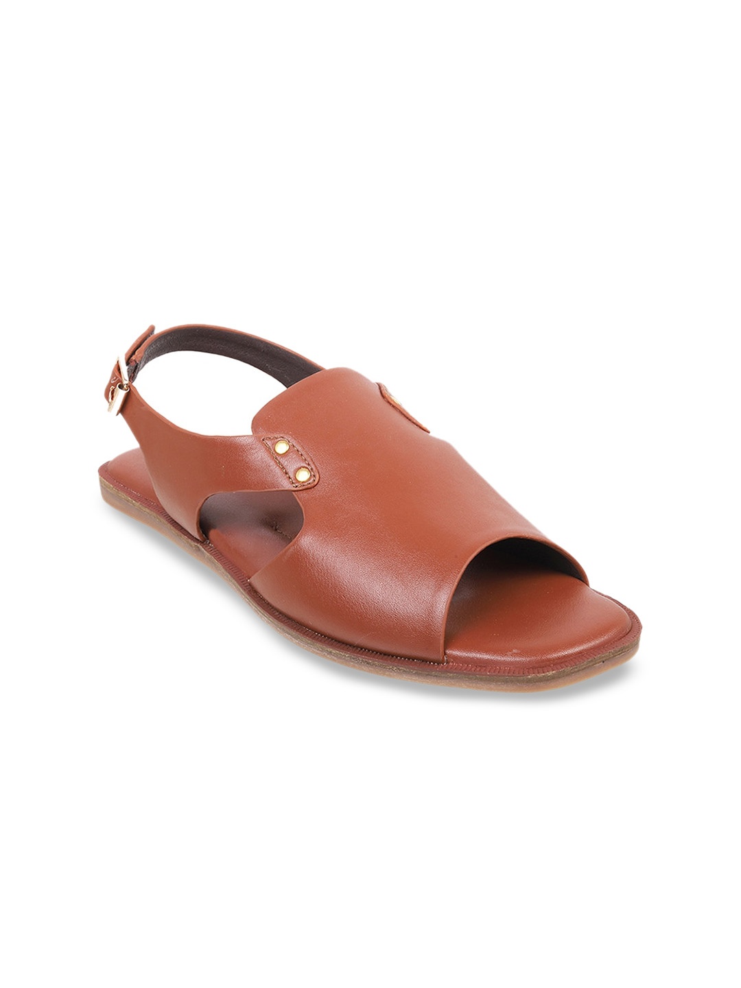 

Metro Textured Open Toe Flats, Tan