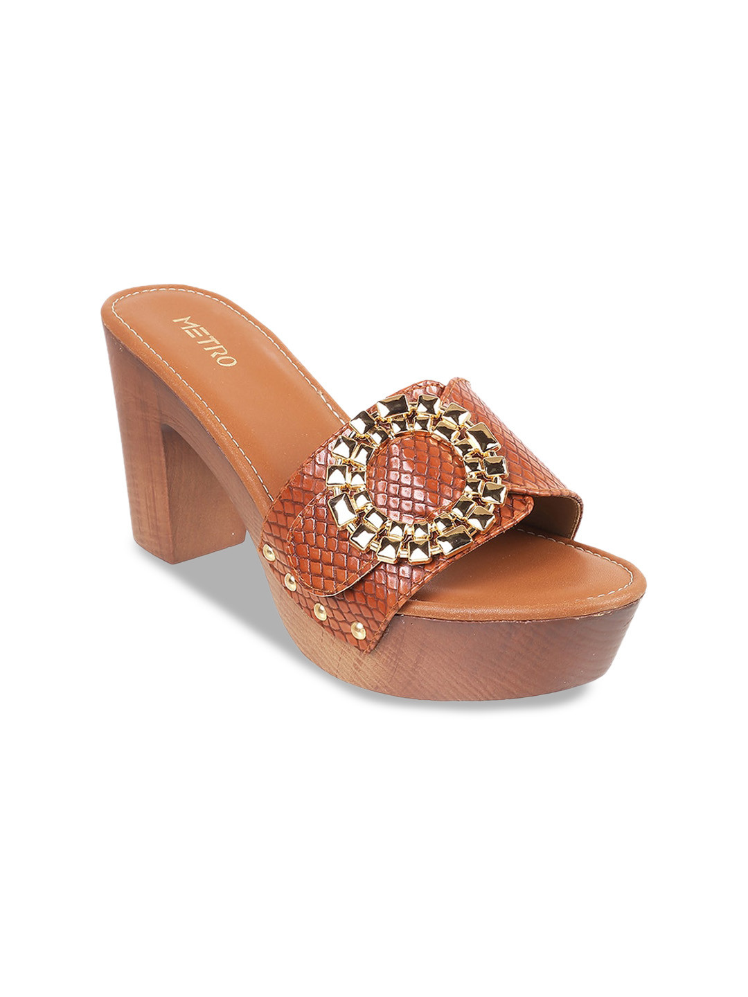 

Metro Embellished Platform Heels, Tan