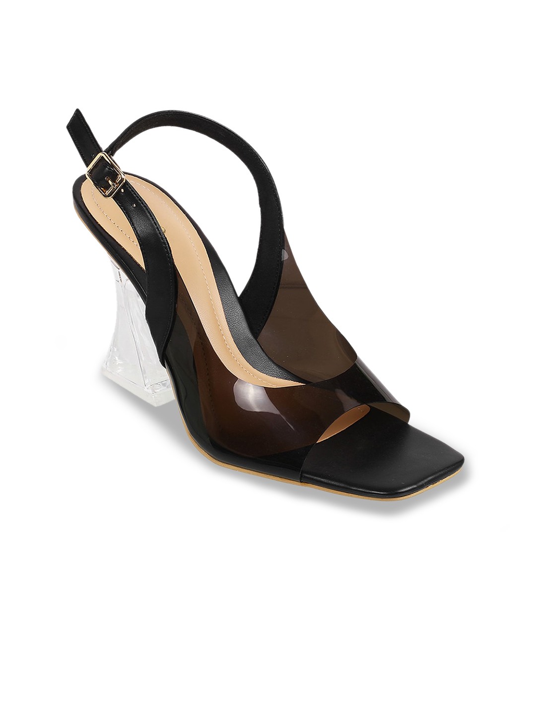 

Metro Block Heels With Backstrap, Black