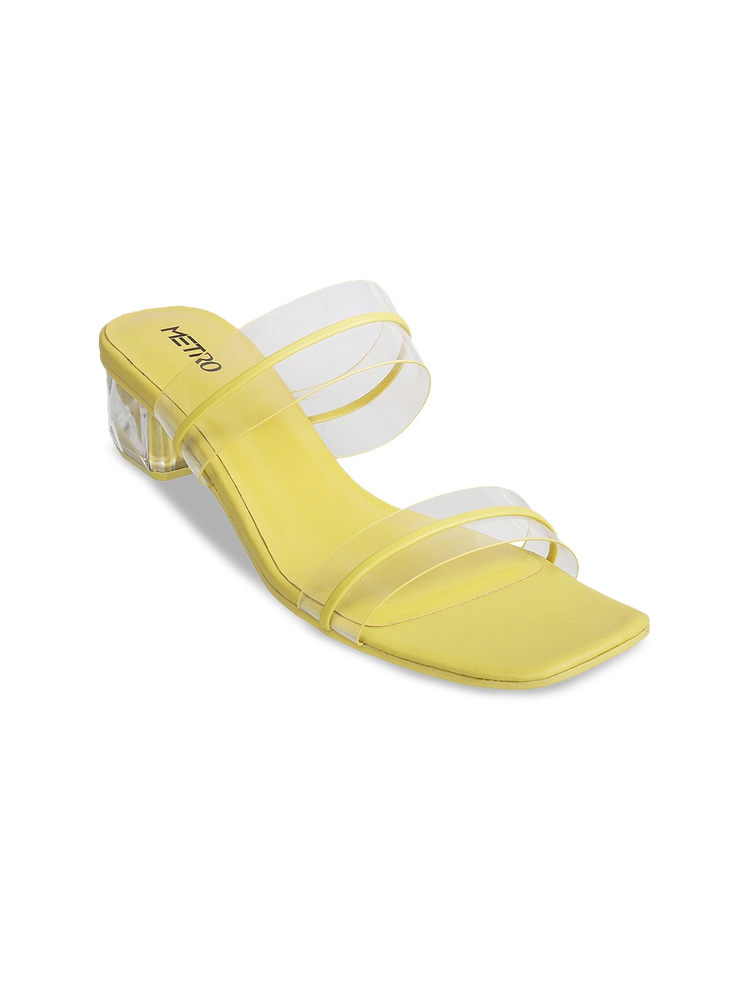 

Metro Double Strap Block Heels, Yellow