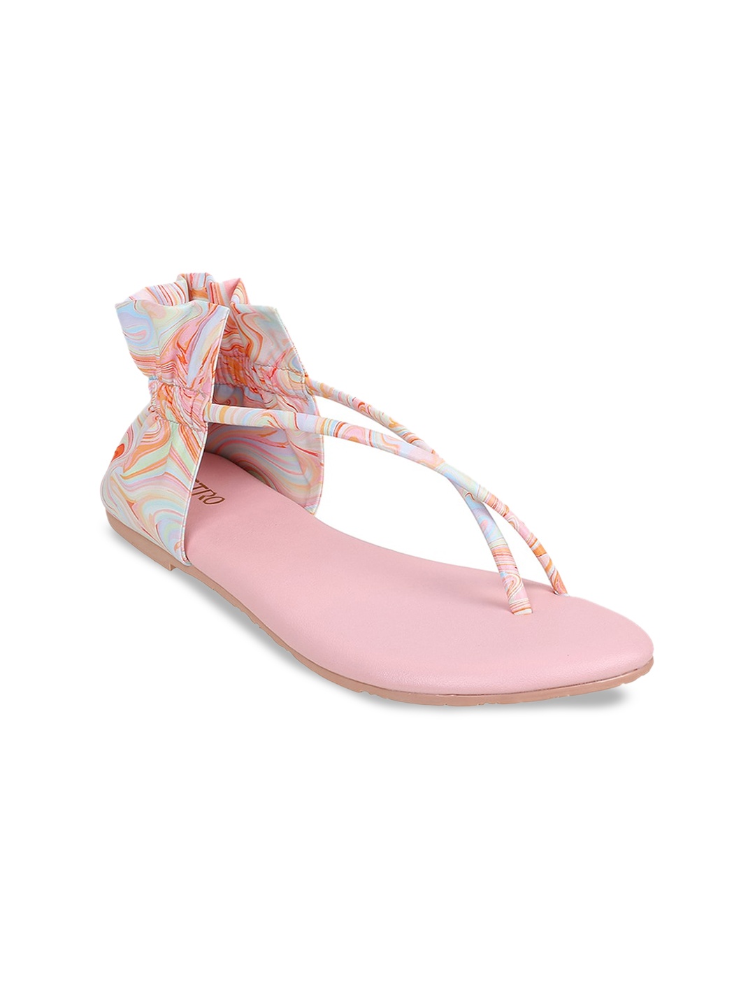 

Metro Printed One Toe Flats, Peach
