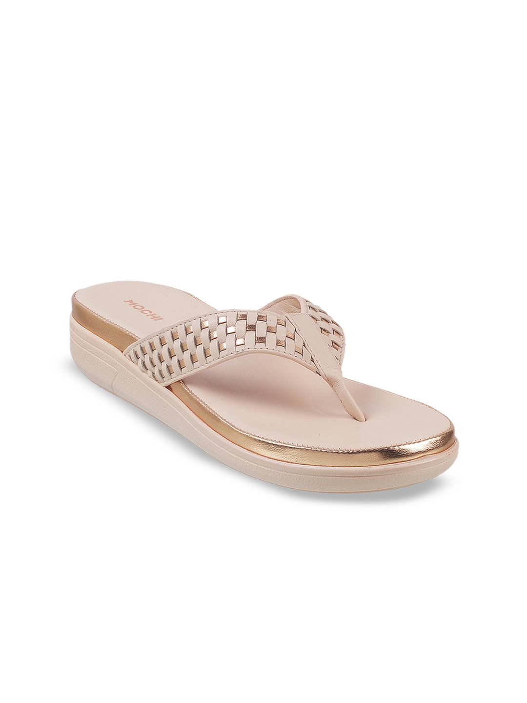 

Mochi Casual Textured Flatform Heels, Peach