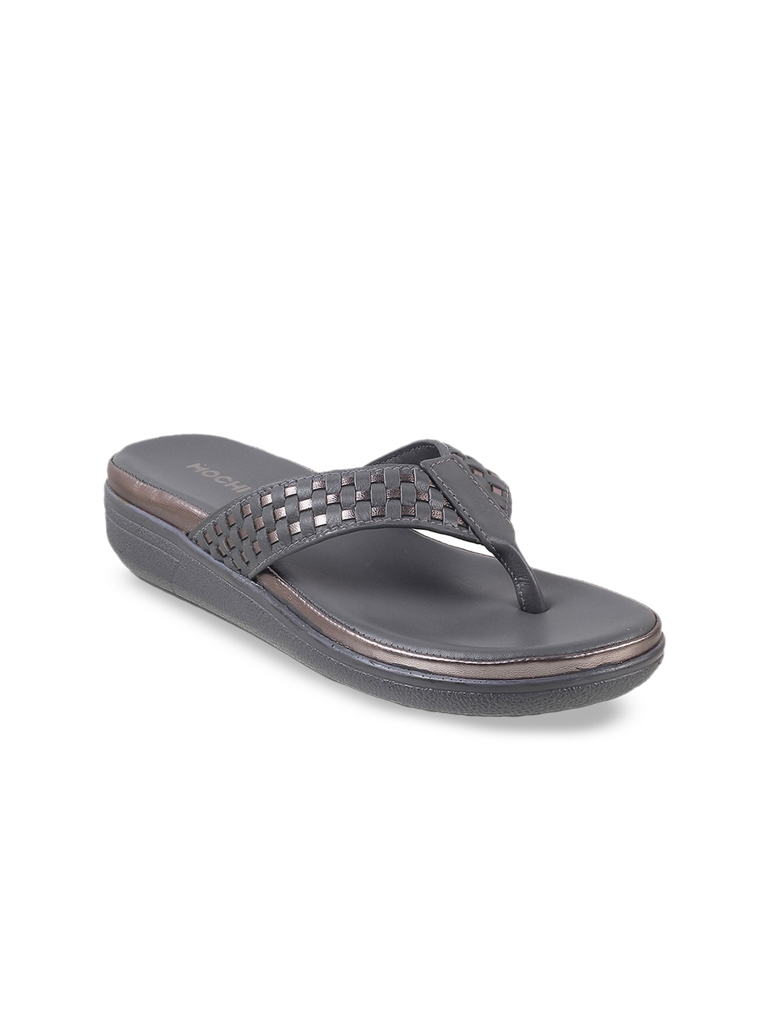

Mochi Textured Open Toe Flats, Grey