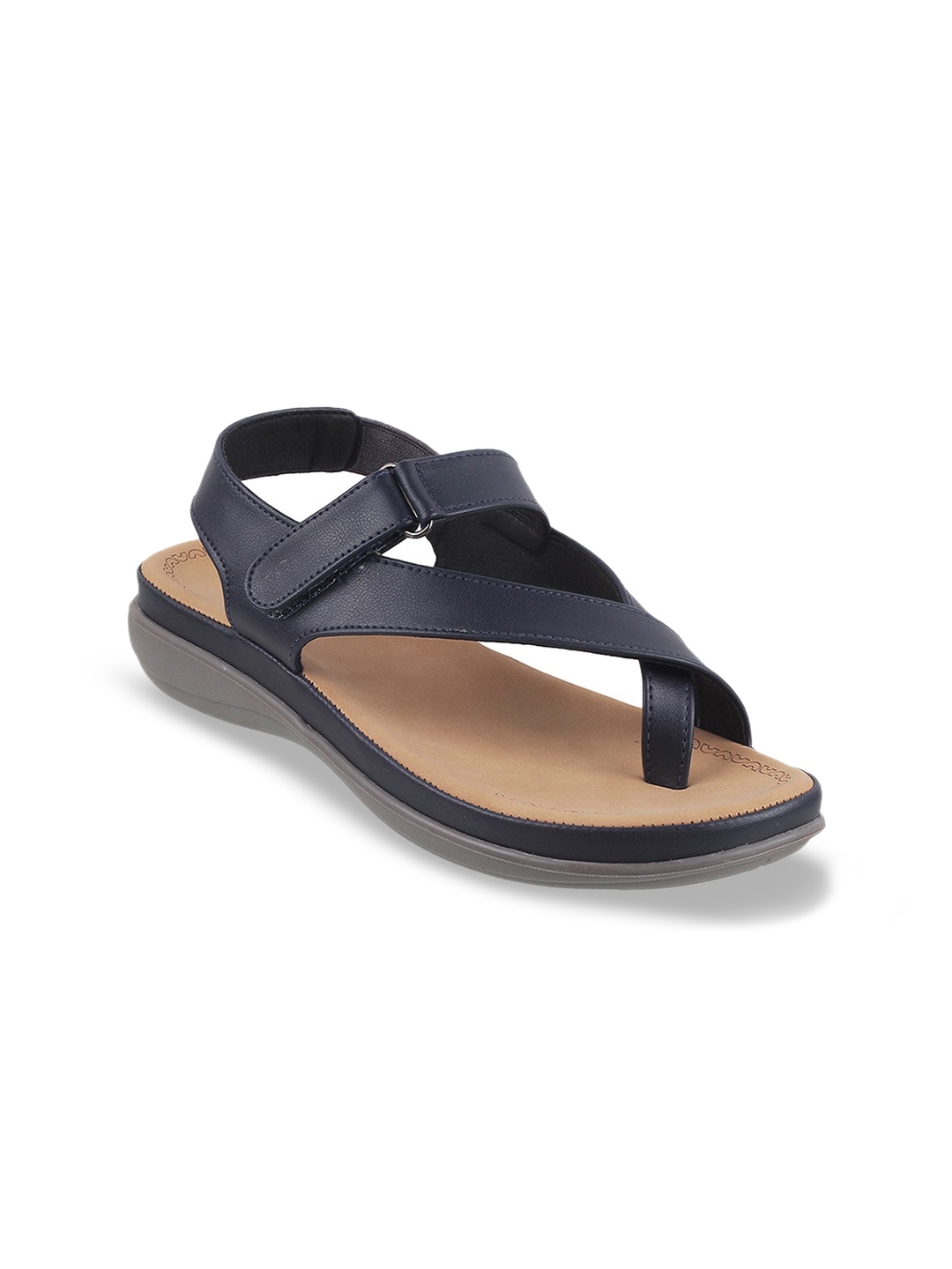 

Mochi One Toe Flats With Velcro, Blue