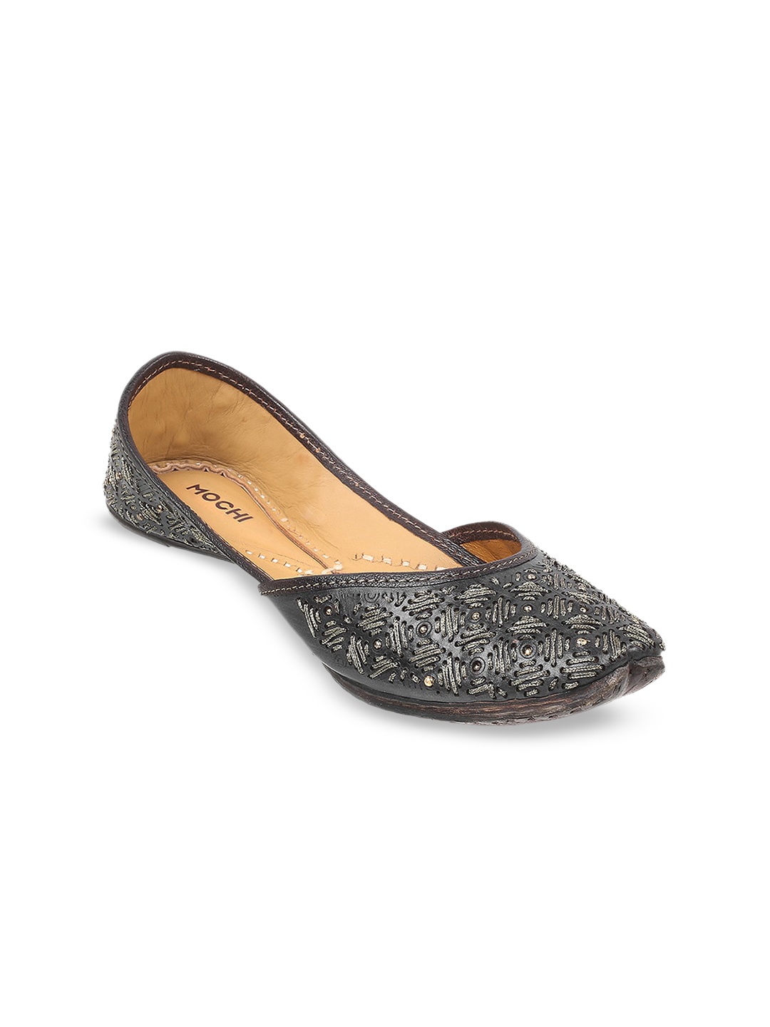 

Mochi Embellished Mojaris Flats, Black