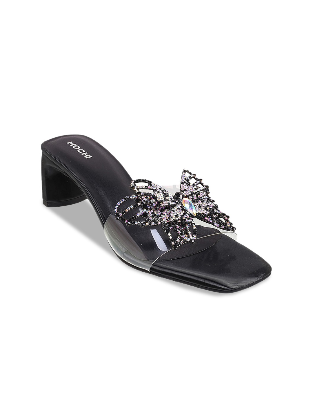 

Mochi Embellished Party Kitten Heels, Black