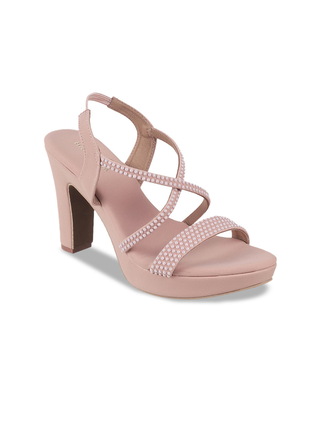 

Mochi Embellished Platform Heels, Peach