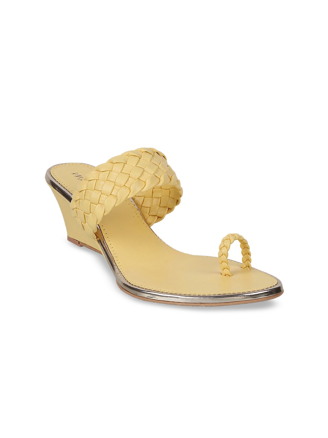 

Mochi One Toe Textured Wedges, Yellow